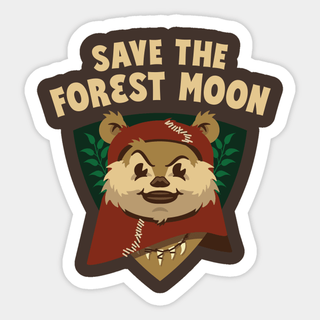 Save The Forest Moon Sticker by Pufahl